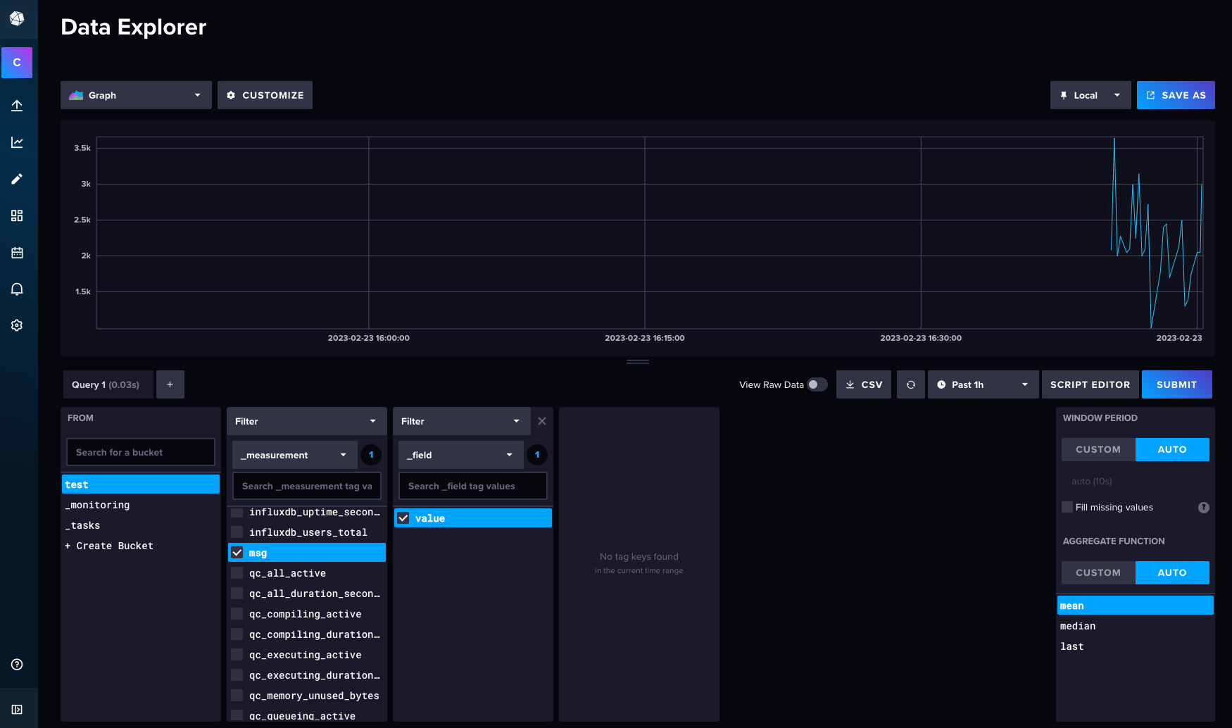 Influx Data Explorer